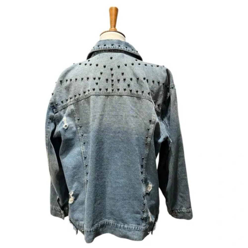 Chelsea DeBoer Studded Jean Jacket Size XL